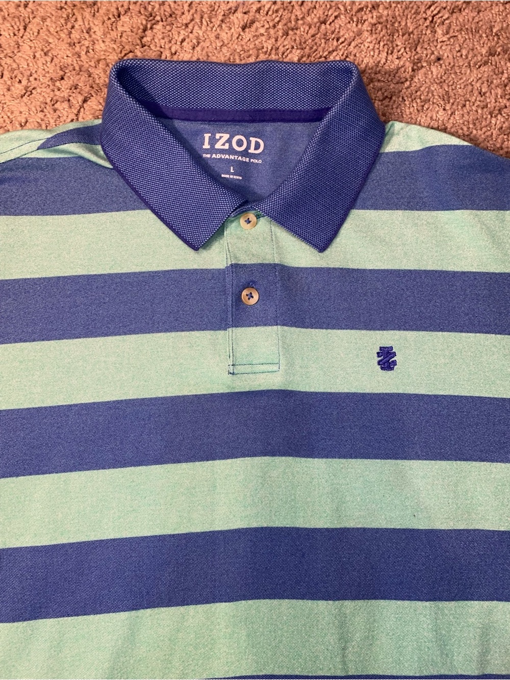 Izod Advantage Beach Golf Tennis Polo Size Large Summer Work Outdoor Sport Shirt